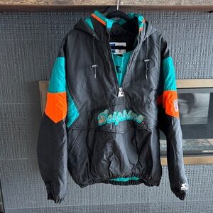 Mens NFL Miami Dolphins Vintage Starter Jacket